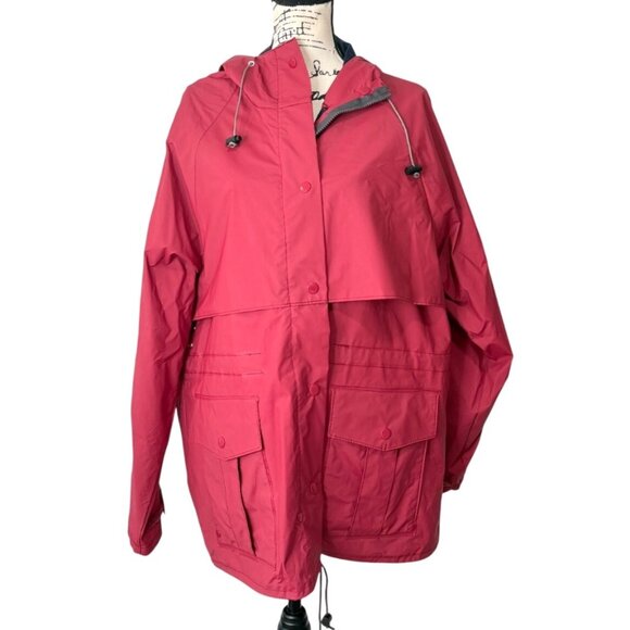 L.L. Bean Jackets & Blazers - Vtg L.L. Bean Maine Guide Women XL Rain Jacket Hooded Waterproof Vent Salmon Red